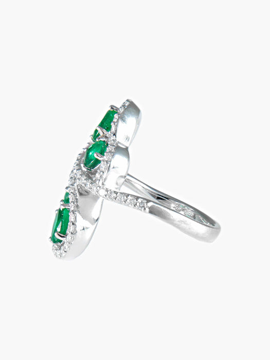 Bague 52 Bague Emeraudes Diamants 58 Facettes