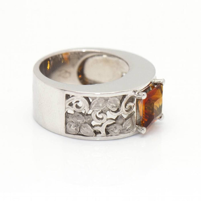 Bague 54.5 CARRERA - white Gold Citrine Ring 58 Facettes D360526FJ