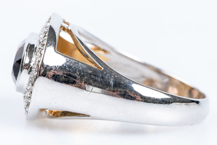 Bague 56 Bague Quartz fumé Diamants 58 Facettes 111-184737-36