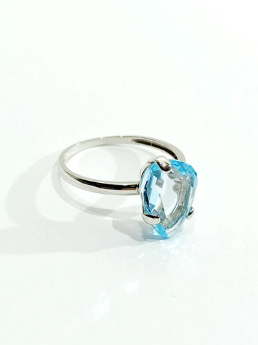 Bague Bague Or Blanc Topaze 58 Facettes