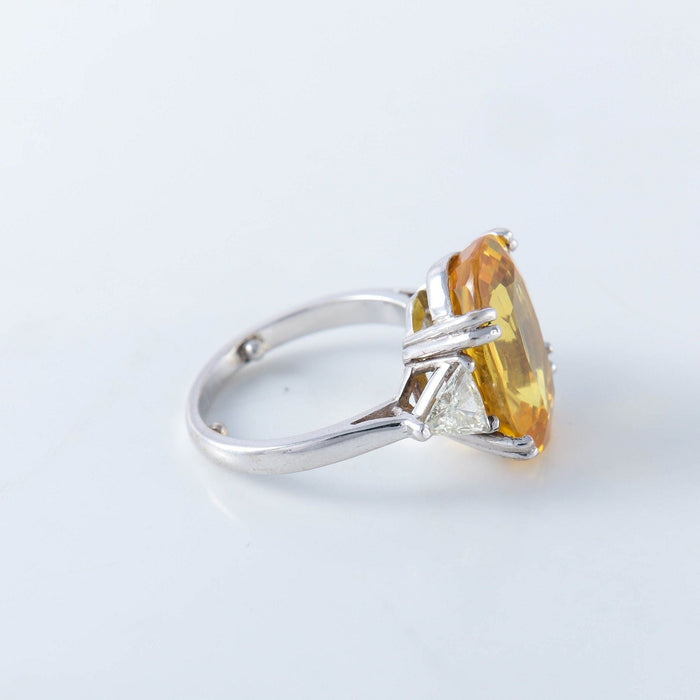 Bague 50 Bague Saphir jaune Diamants 58 Facettes