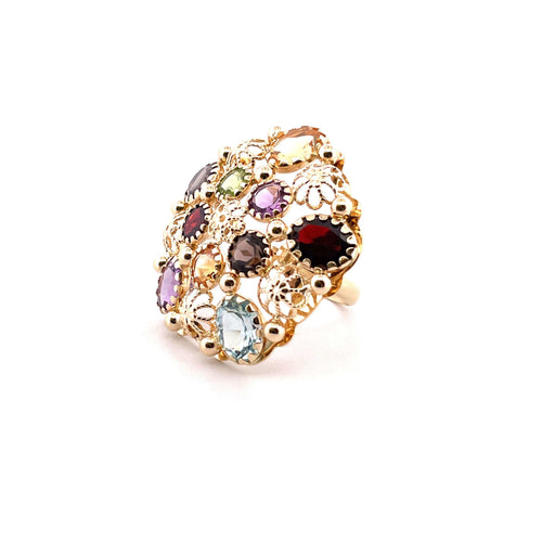 Bague 58 Bague Champignon Or jaune Pierres fines 58 Facettes