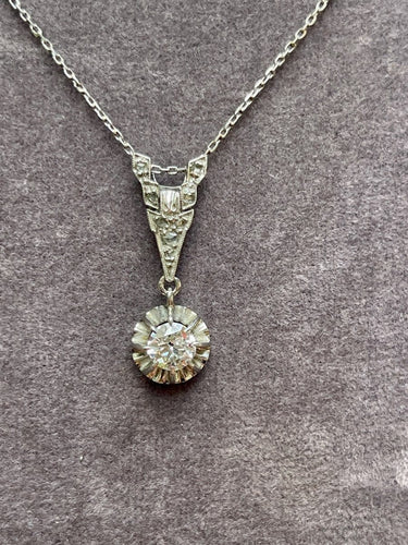 Collier Pendentif Goutte En Platine Et Diamants 58 Facettes 996761