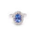 Pompadour Ring Tanzanite Diamonds White Gold Ring 58 Facettes B298
