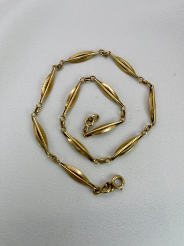 Collier Collier Chaîne Ancienne en Or Maillons Navettes 58 Facettes