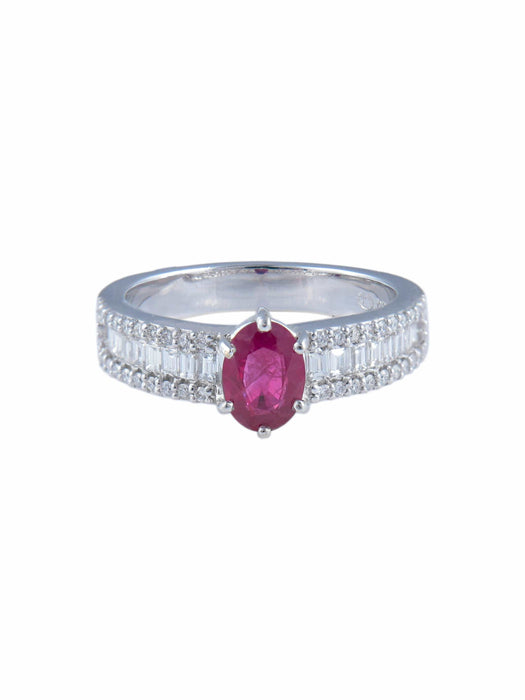 Bague 52 Bague Jarretière Rubis et Diamants 58 Facettes