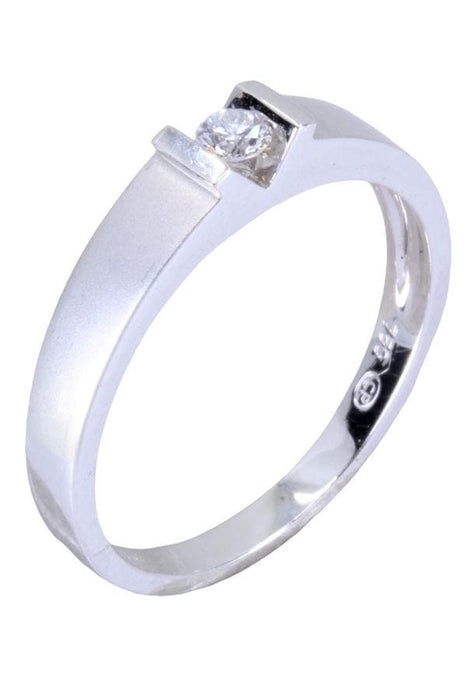 Bague 54 Solitaire en or blanc, diamants 58 Facettes 063591