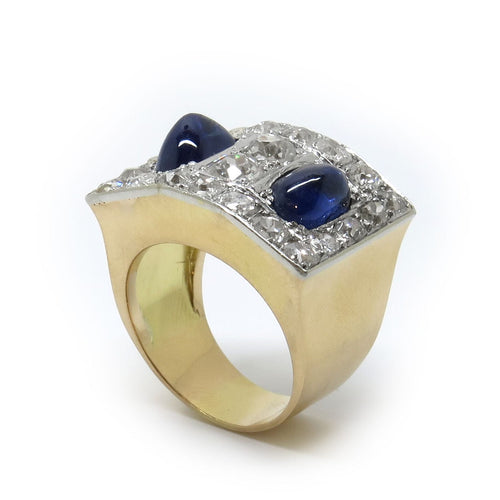 Bague Bague Tank Saphirs Diamants 58 Facettes