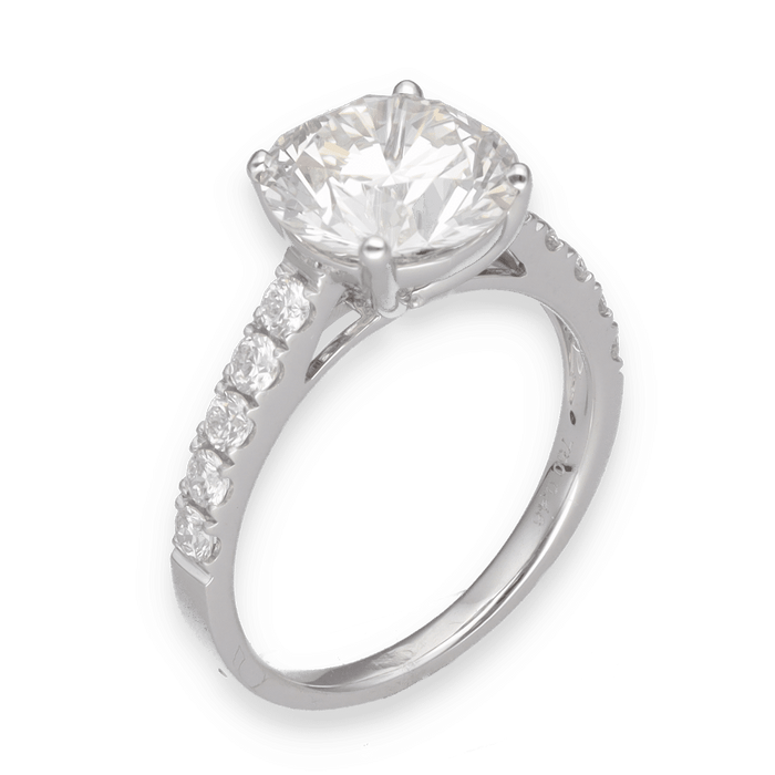 Bague Solitaire en or gris, diamant 58 Facettes
