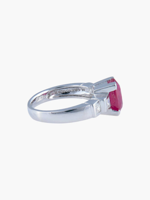 Bague 52 Bague Rubis et Diamants princesse 58 Facettes