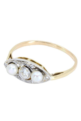 Bague BAGUE ART NOUVEAU PERLES ET DIAMANT 58 Facettes 055921