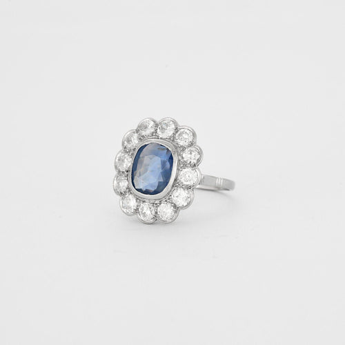 Bague 58.5 Bague Art Déco Pompadour Saphir Diamants 58 Facettes