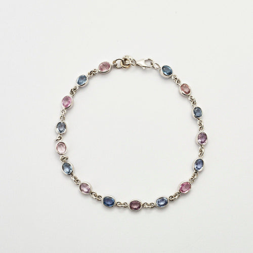 Bracelet Bracelet Saphirs bleus et roses 58 Facettes
