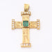 Pendant Cross pendant in 18k gold with emerald and diamonds 58 Facettes E360506