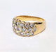 Ring 57 Yellow gold bangle ring with diamond paving 58 Facettes TBU