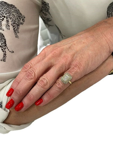 Bague BAGUE MODERNE PAVAGE DIAMANTS 58 Facettes 057481