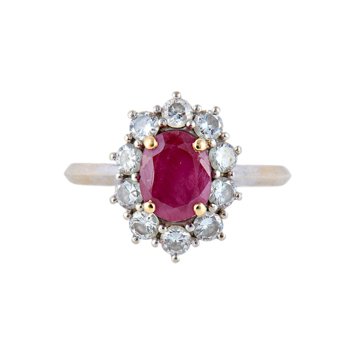 Bague 54 Bague Marguerite Rubis et Diamants 58 Facettes