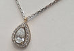 Necklace Pear necklace in white gold, synthetic diamonds 58 Facettes