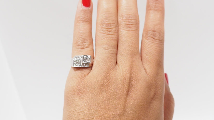 Bague 51.5 Bague Art Déco en platine et diamants 58 Facettes 32258