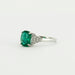 Ring 53 Art Deco style ring Emerald Diamonds 58 Facettes