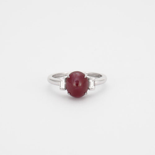 Bague 53 BAGUE RUBIS ENTOURAGE DIAMANTS 58 Facettes