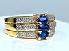 Ring Bangle ring with 3 sapphires and diamonds 58 Facettes AB 154