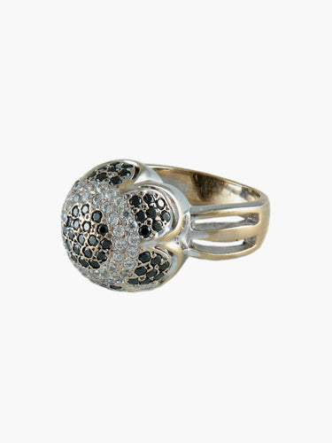 Bague Bague Diamants blancs et Diamants noirs 58 Facettes