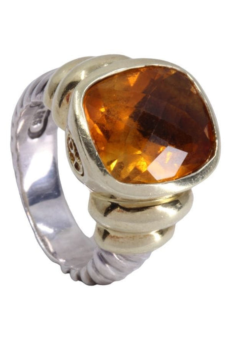 Bague 55 Bague Or Argent Citrine 58 Facettes 076391