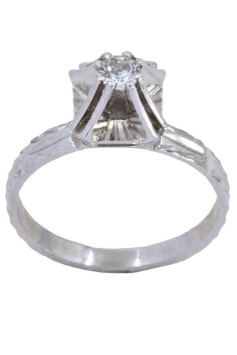 Bague 50 SOLITAIRE MODERNE DIAMANT 0.11 CARAT 58 Facettes 055911