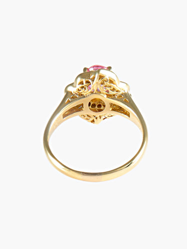 Bague 56 Bague Florale Saphir rose 58 Facettes