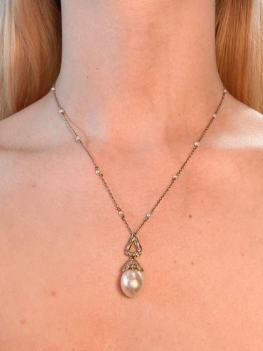 Collier Pendentif sur chaîne Perle Mers du sud 58 Facettes