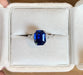 Ring Ceylon Sapphire Ring Diamonds Troidia Platinum 58 Facettes BSA63