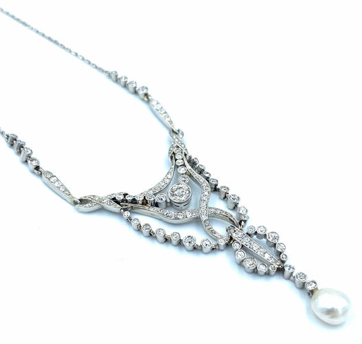 Collier Collier Négligé vers 1910 en or, platine et diamants 58 Facettes