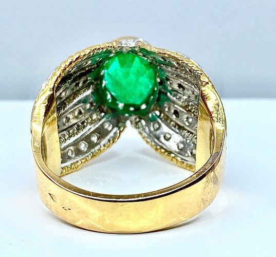 Bague 58 Bague 2 Ors Emeraude Diamants 58 Facettes AB228