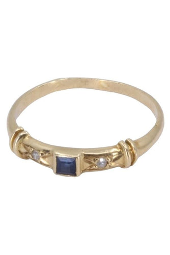 Bague 53 Bague moderne saphir et diamants 58 Facettes 079301