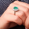 Bague 57 Bague Pompadour or blanc Emeraude et diamants 58 Facettes