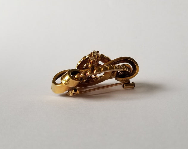 Broche Broche époque Napoléon III Or jaune Diamants 58 Facettes