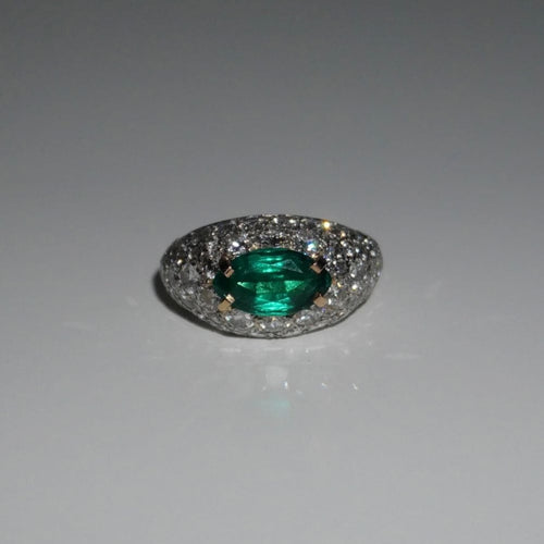 Bague Cartier - Bague Vintage Émeraude et diamants 58 Facettes