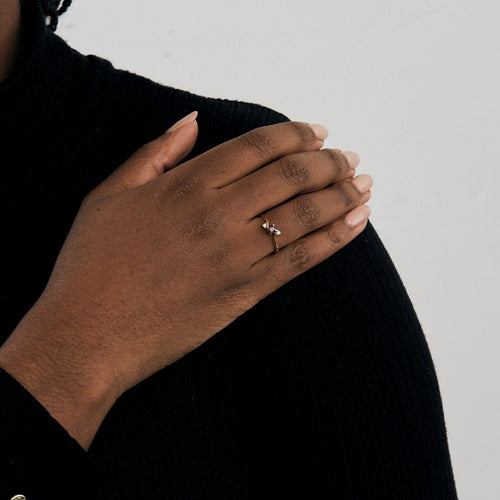 Bague 52 Bague fine Grenat Diamants 58 Facettes EL2-145