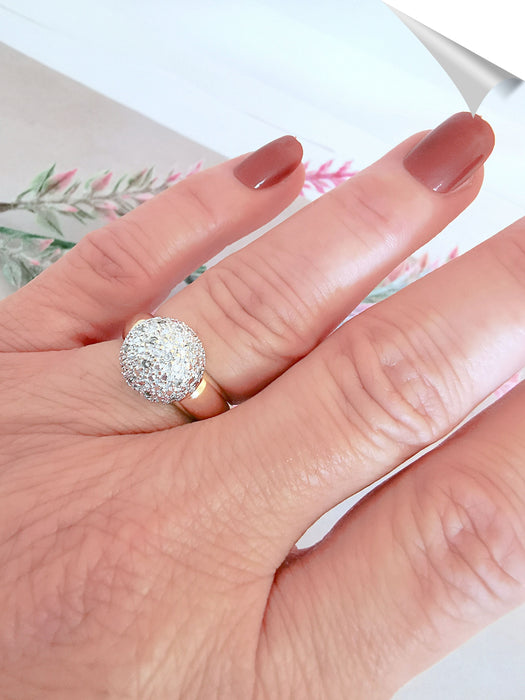 Bague Bague boule en diamants et or 58 Facettes AA 1543