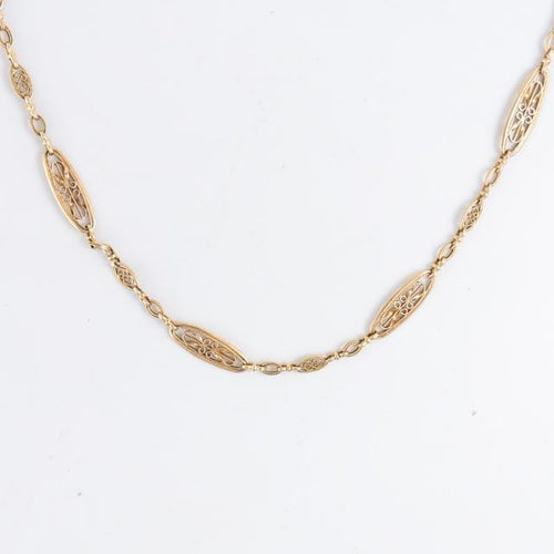 Collier Sautoir Art Nouveau en Or Filigrané 58 Facettes