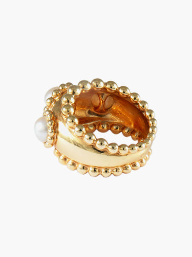 Bague 55 Chanel - Bague Modèle "Baroque" Perles et Or Jaune 58 Facettes