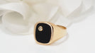 Bague 54 Bague en Or jaune onyx & diamant 58 Facettes 26393