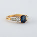 Ring 55.5 Ring Sapphire shouldered Diamonds 58 Facettes