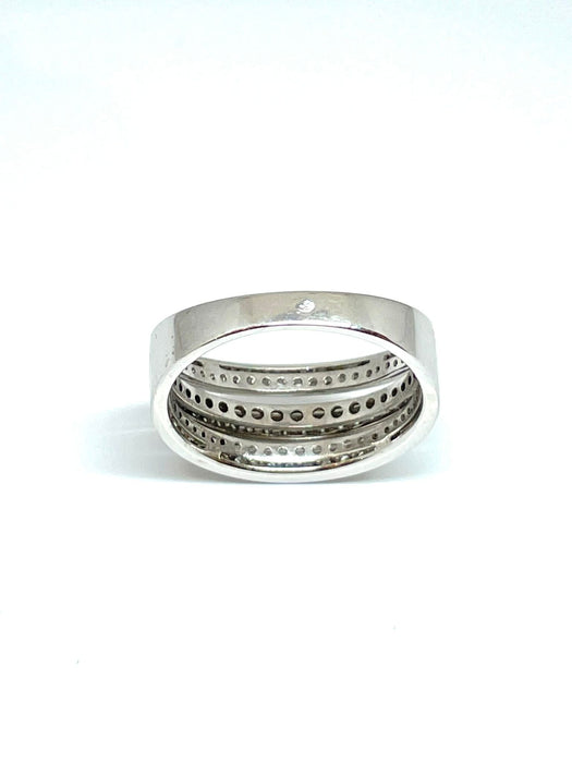 Bague Bague or blanc 2 lignes de diamants 58 Facettes