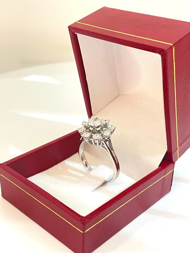 Bague Bague marguerite or blanc et diamants 58 Facettes