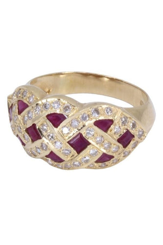 Bague 54 Bague moderne rubis et diamants 58 Facettes 081331