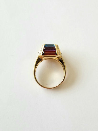 Bague Bague Topaze Améthystes Grenats Diamants 58 Facettes