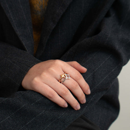 Bague 53 Bague Double Trèfle Diamants 58 Facettes 3131200