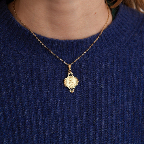 Pendentif Médaille angelot, époque Art Nouveau 58 Facettes